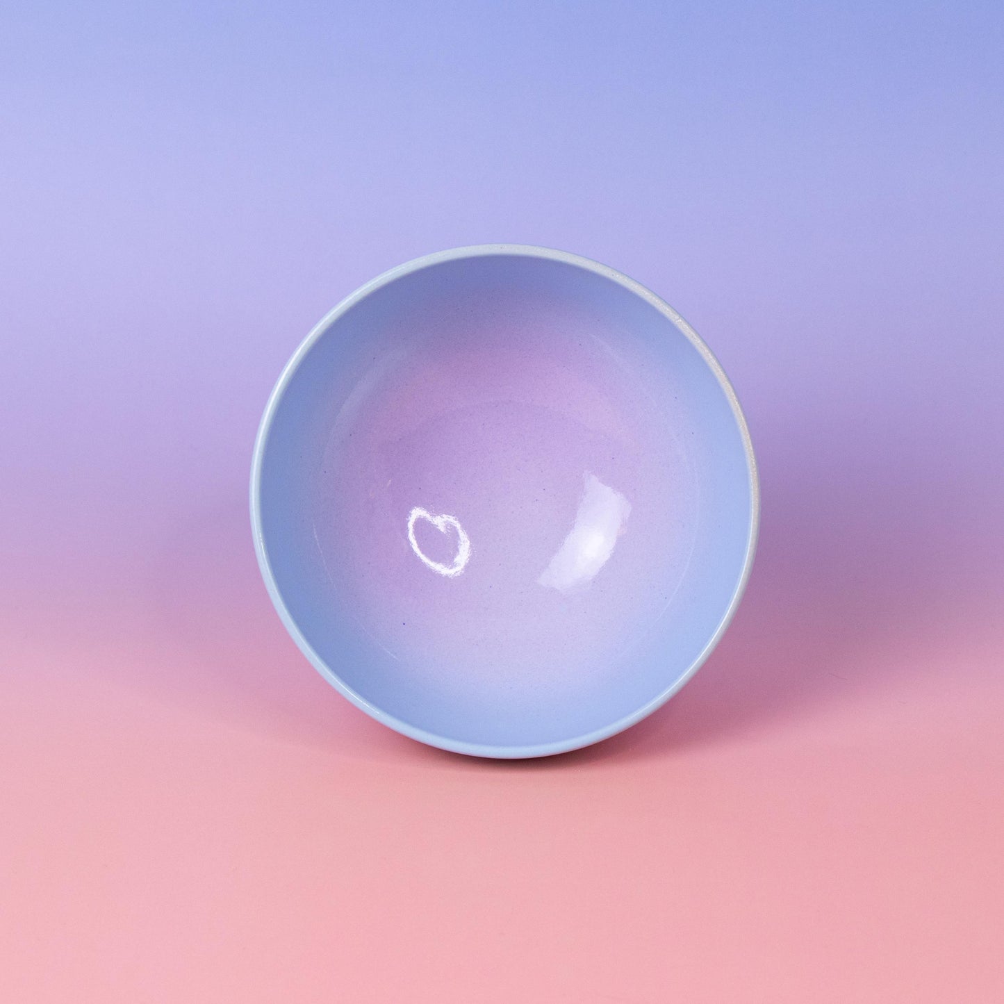 Handmade Gradient Stoneware Bowl: Light Blue to Violet Ceramic Dish
