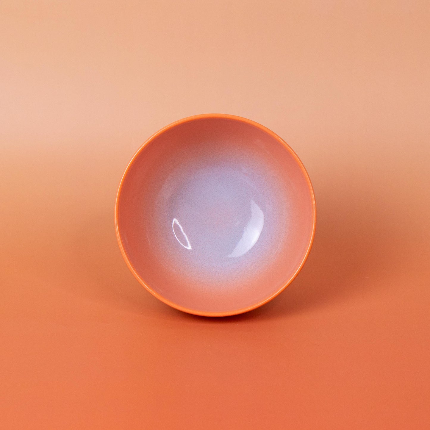 Handmade Gradient Ceramic Bowl: Orange to Blue Stoneware, 400ml