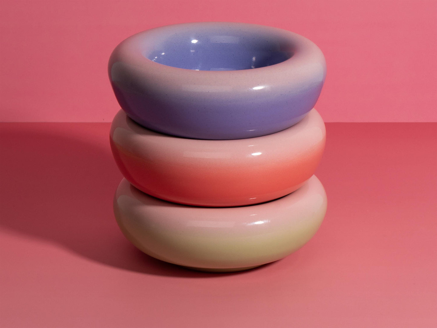 Ceramic Jewellery Dish Pastel Gradient Ring Holder Stoneware Trinket Bowl