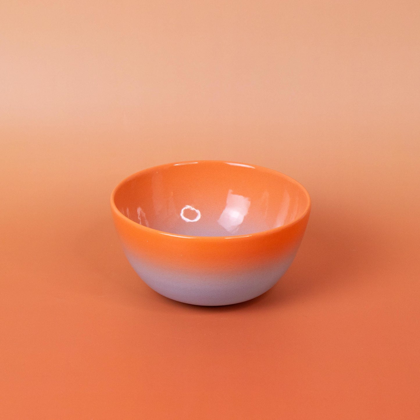 Handmade Gradient Ceramic Bowl: Orange to Blue Stoneware, 400ml