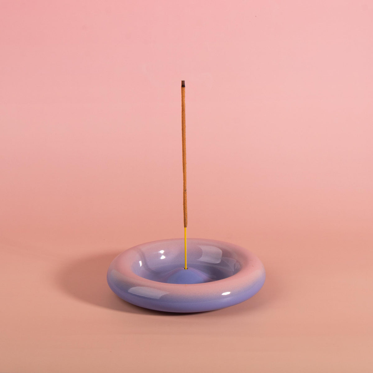 Modern Ceramic Incense Holder, Colourful Gradient Donut Design