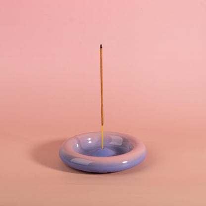 Modern Ceramic Incense Holder, Colourful Gradient Donut Design