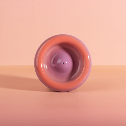 Modern Ceramic Incense Holder, Colourful Gradient Donut Design