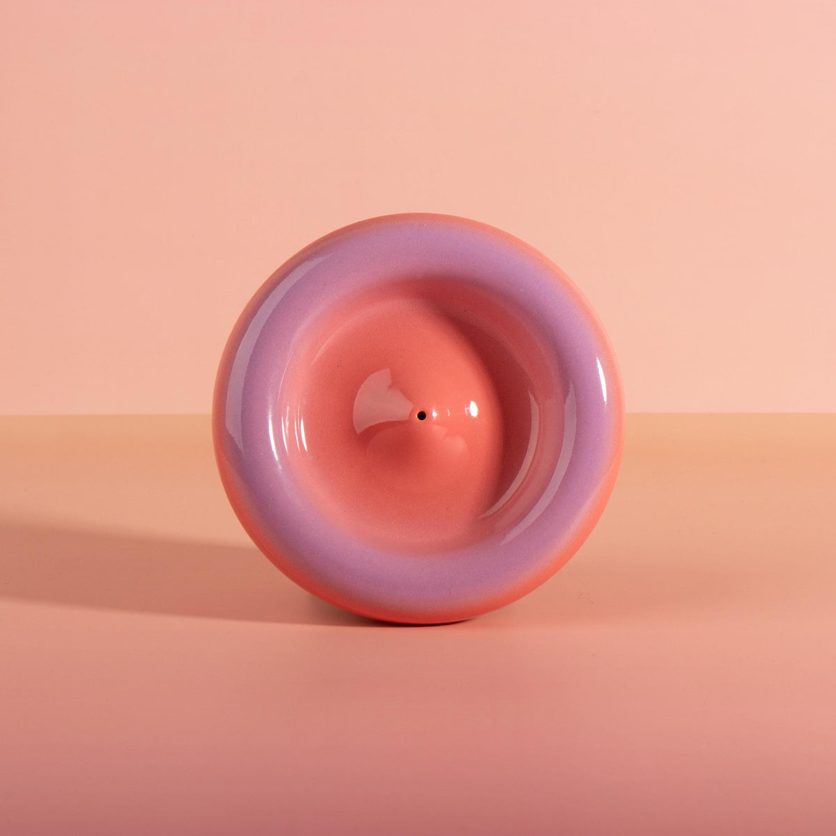Modern Ceramic Incense Holder, Colourful Gradient Donut Design