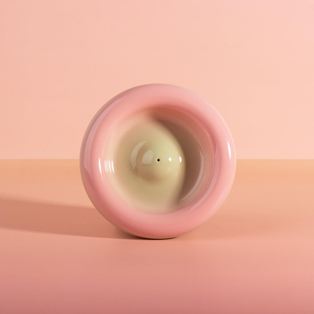 Modern Ceramic Incense Holder, Colourful Gradient Donut Design