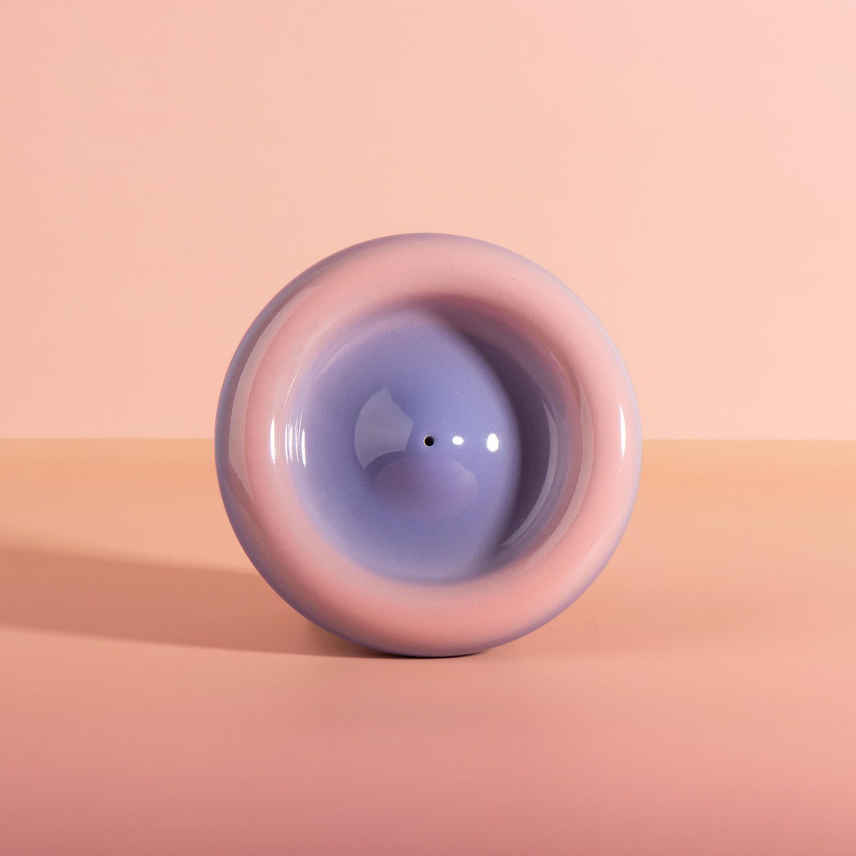 Modern Ceramic Incense Holder, Colourful Gradient Donut Design