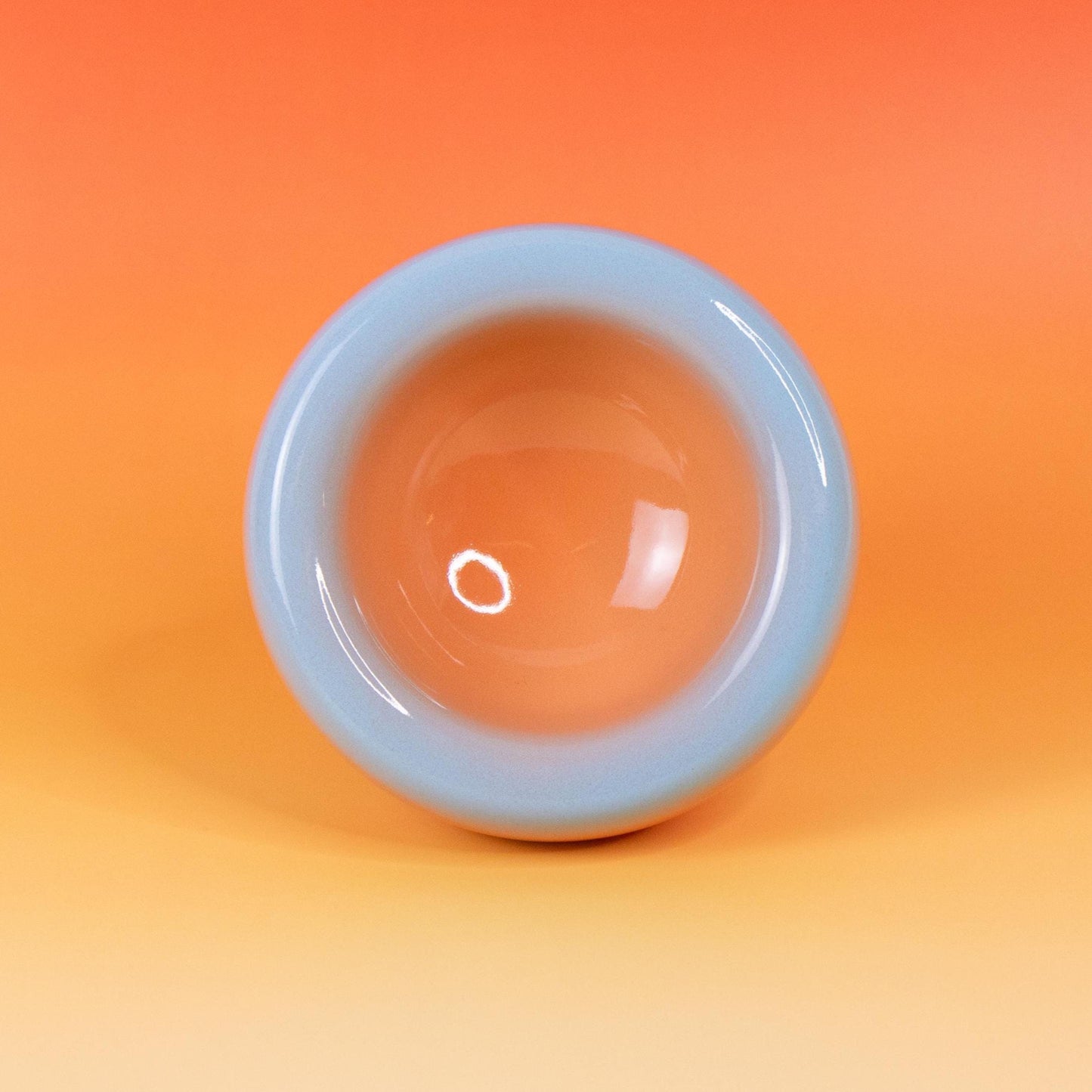 Handmade Ceramic Donut Bowl: Gradient Pink to Green Stoneware Dish