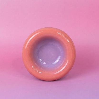 Handmade Ombre Ceramic Dessert Bowl - Soft Cueve: Blush Pink to Lavender Stoneware