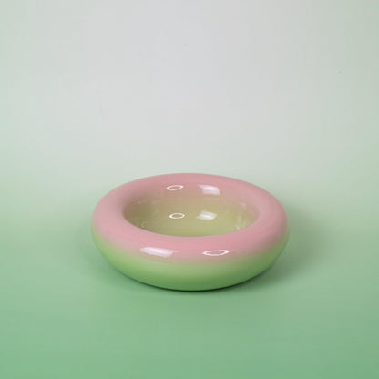 Handmade Ombre Ceramic Dessert Bowl - Soft Cueve: Blush Pink to Lavender Stoneware