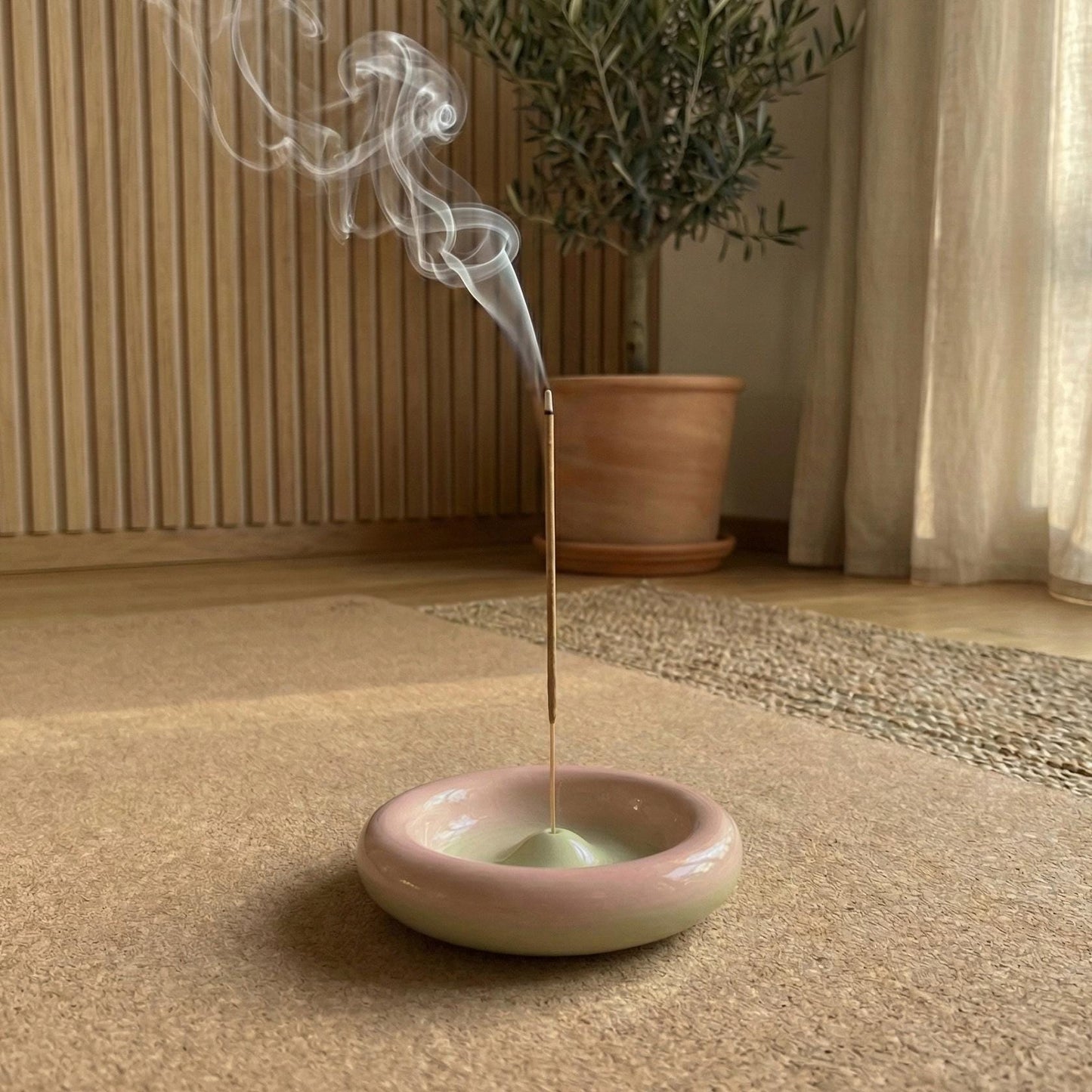 Handmade Ceramic Incense Holder, Colourful Donut Burner, Gift for Relaxation