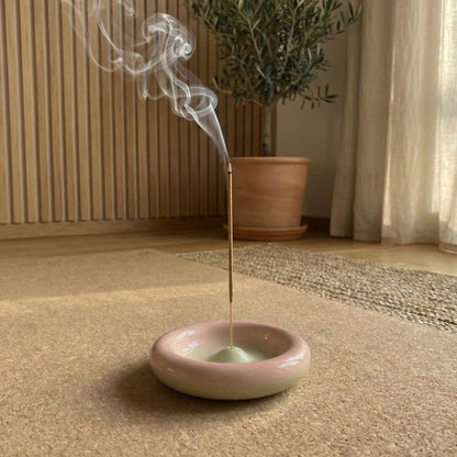Handmade Ceramic Incense Holder, Colourful Donut Burner, Gift for Relaxation