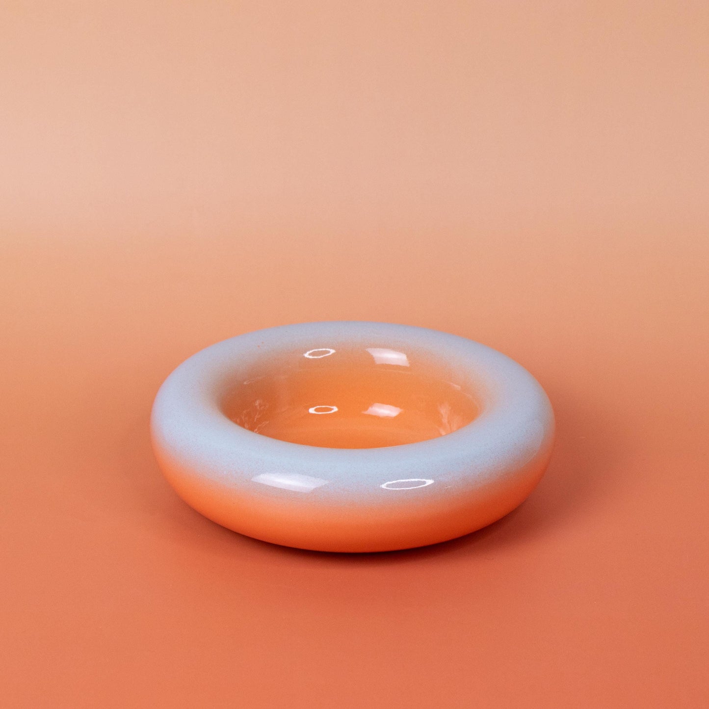 Handmade Ombre Ceramic Dessert Bowl - Soft Cueve: Blush Pink to Lavender Stoneware
