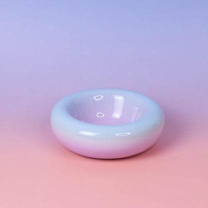 Handmade Ombre Ceramic Dessert Bowl - Soft Cueve: Blush Pink to Lavender Stoneware