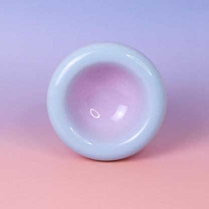 Handmade Ombre Ceramic Dessert Bowl - Soft Cueve: Blush Pink to Lavender Stoneware
