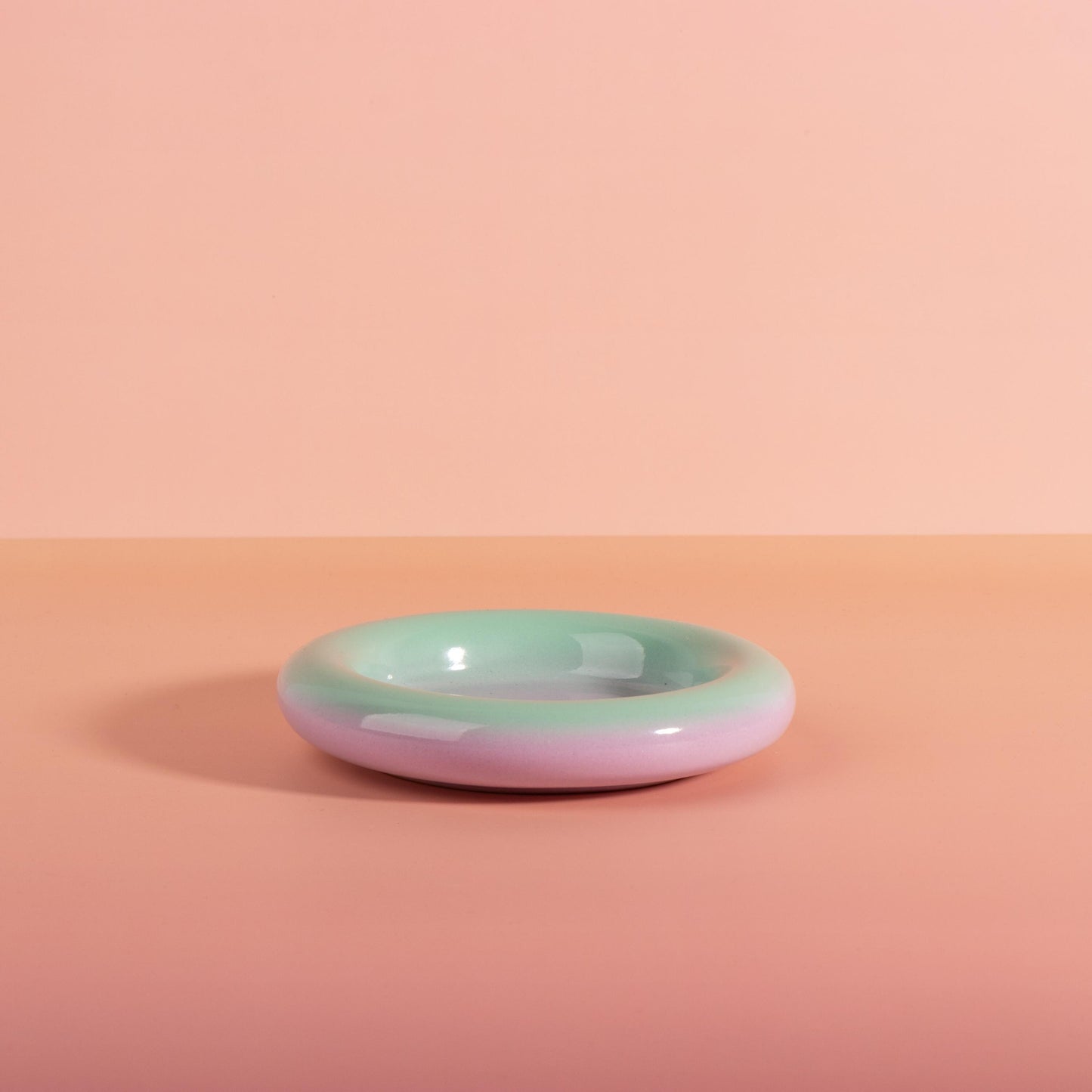 Handmade Large 16oz Pastel Gradient Chunky Mug Set | Ceramic Mint Green to Violet Coffee Cup and Saucer | Unique Matcha Cup | Pottery Gift