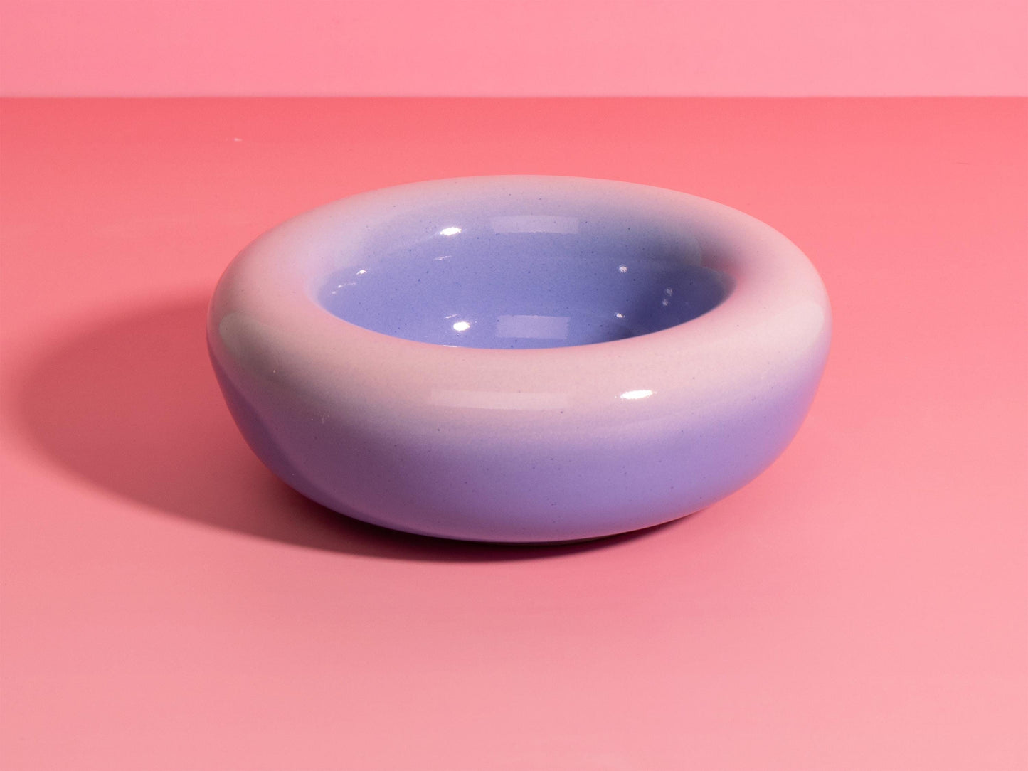 Handmade Ombre Ceramic Dessert Bowl - Soft Cueve: Blush Pink to Lavender Stoneware