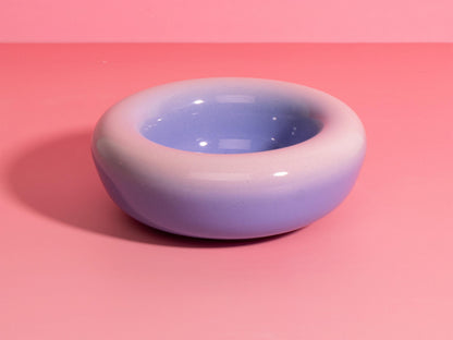 Handmade Chunky Ceramic Bowl: Gradient Orange-Blue Stoneware Dish (14cm)