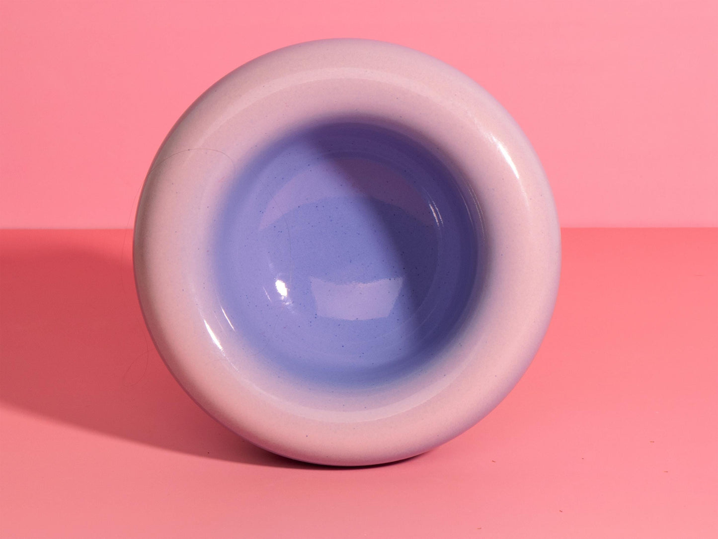Handmade Ombre Ceramic Dessert Bowl - Soft Cueve: Blush Pink to Lavender Stoneware